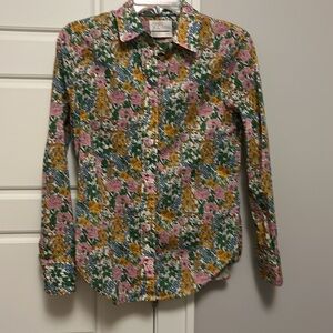 J.Crew Liberty of London floral print cotton slim blouse